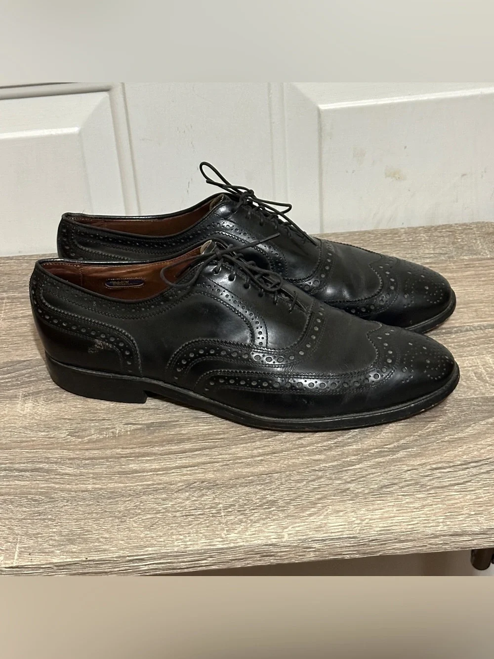 Allen Edmonds McClain‎ Black Leather Wingtip Brogue Oxford Dress Shoes Men 9D